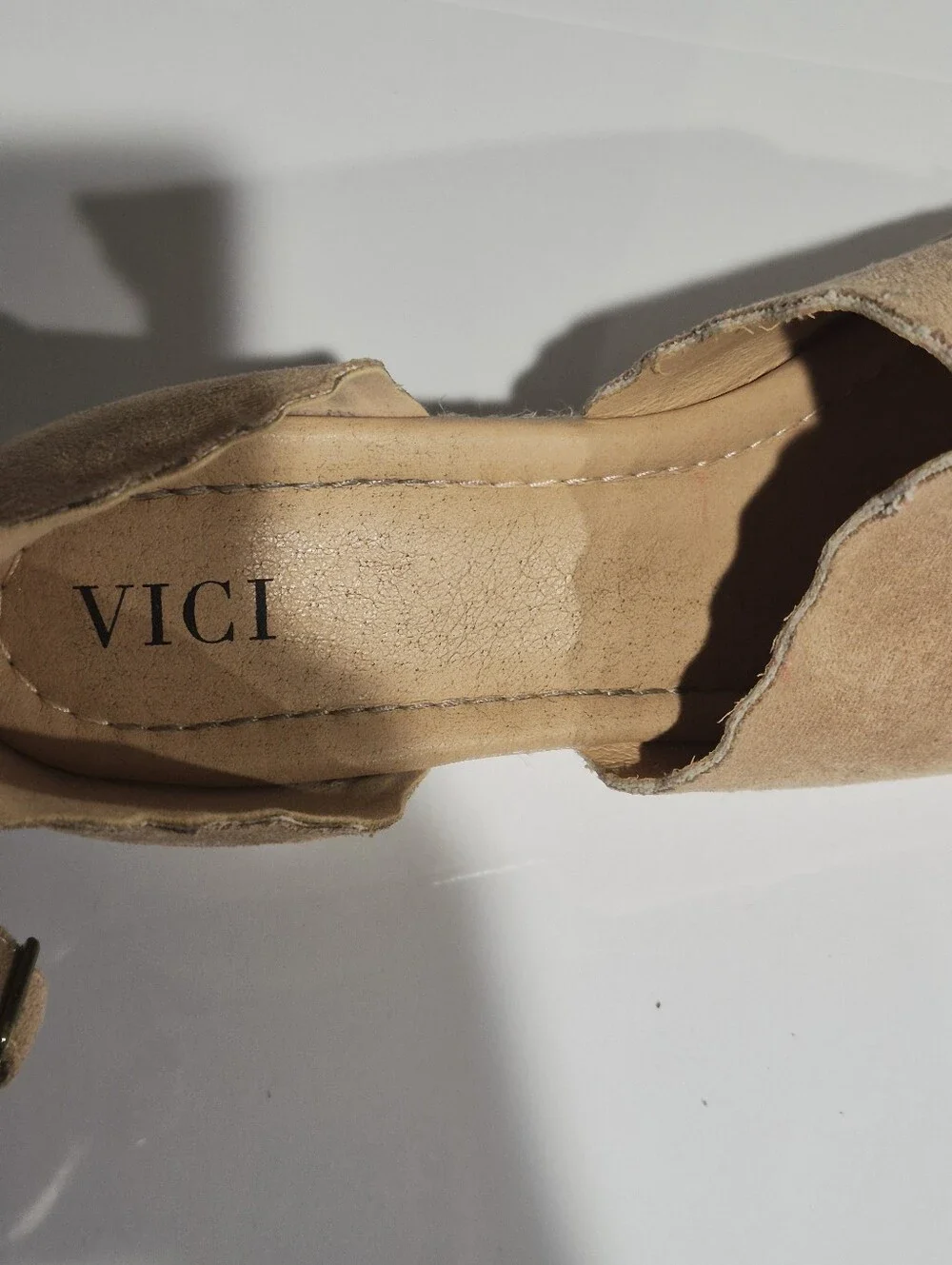 VICI Tan Suede Espadrille Wedge Sandals - Women's Size 10